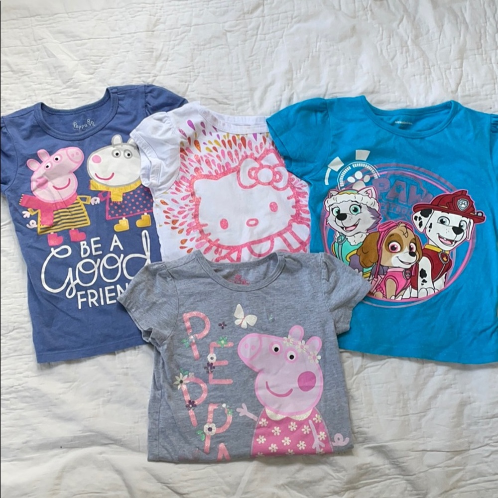 Bundle of 4 girls character shirts size 5